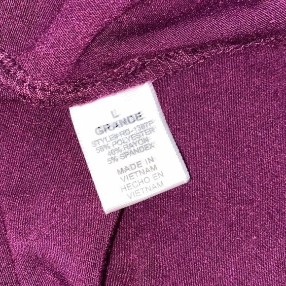 Zenana Premium cold shoulder plum color Jersey knit dress size large - Picture 5 of 6